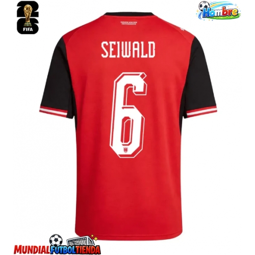 Camiseta Austria Nicolas Seiwald #6 Primera Equipación Replica Mundial 2026 mangas cortas